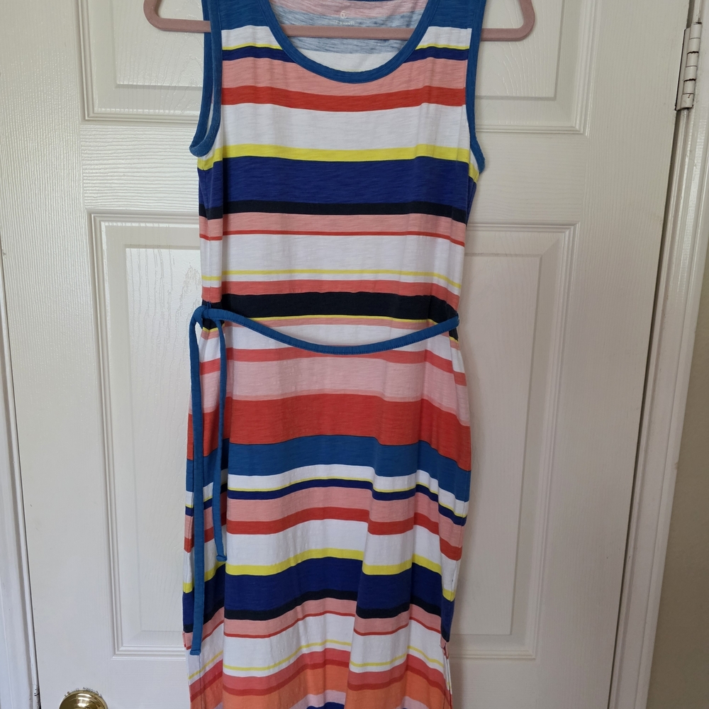 Colorful Striped Sleeveless Dress